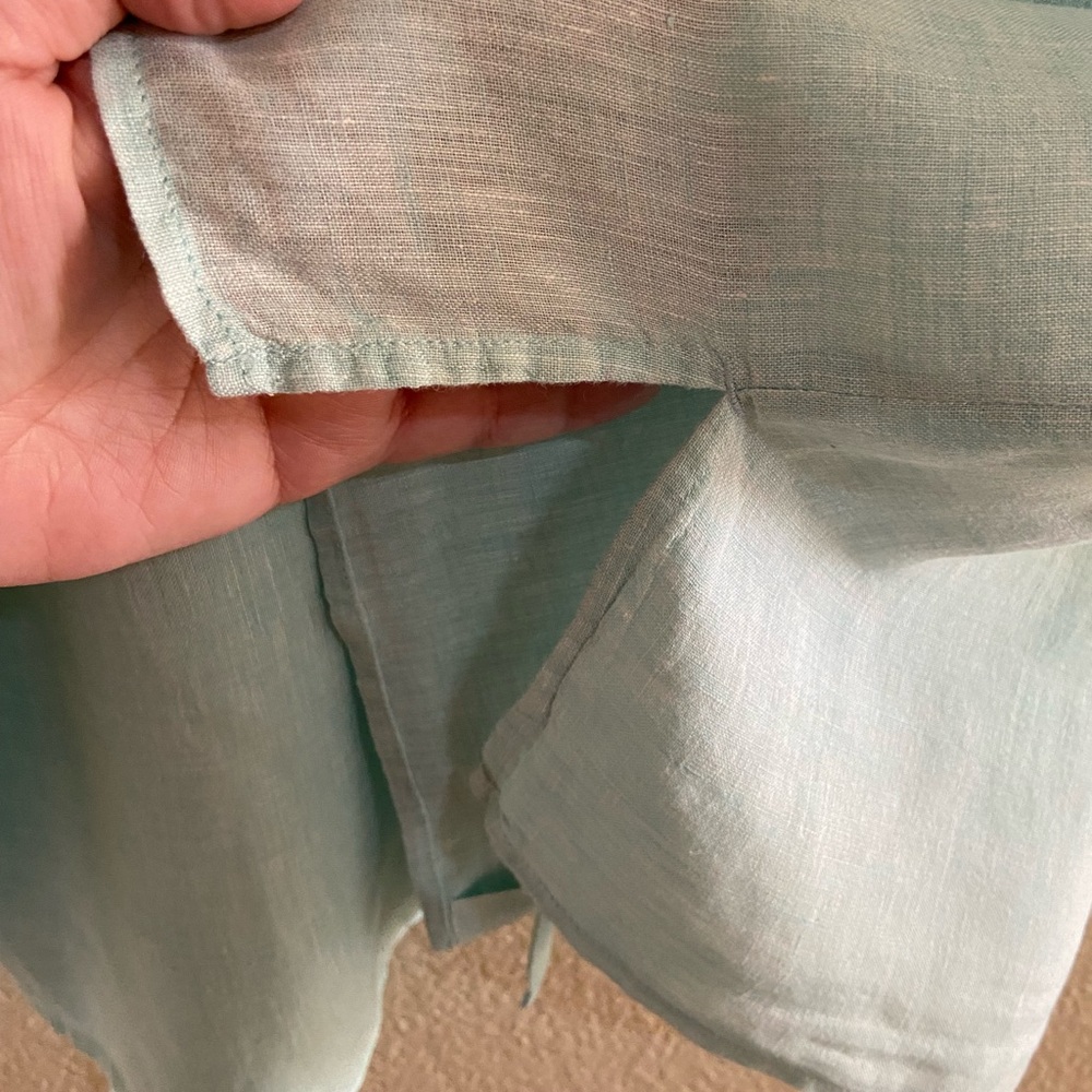 J. Jill Seafoam Button-Down Linen Shirt size:L - Picture 7 of 10